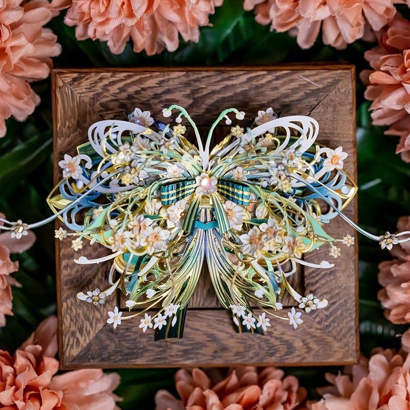  Mô Hình Kim Loại Lắp Ráp 3D MU Thúy Kiều Hồ Điệp (112 mảnh, Butterfly Cuiciao-Kingfisher's feather) YM-N149-C – MP1288 