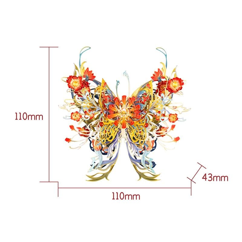  Mô Hình Kim Loại Lắp Ráp 3D MU Lạc Hà Hồ Điệp (88 mảnh, Butterfly Sunset) YM-N149-D – MP1289 