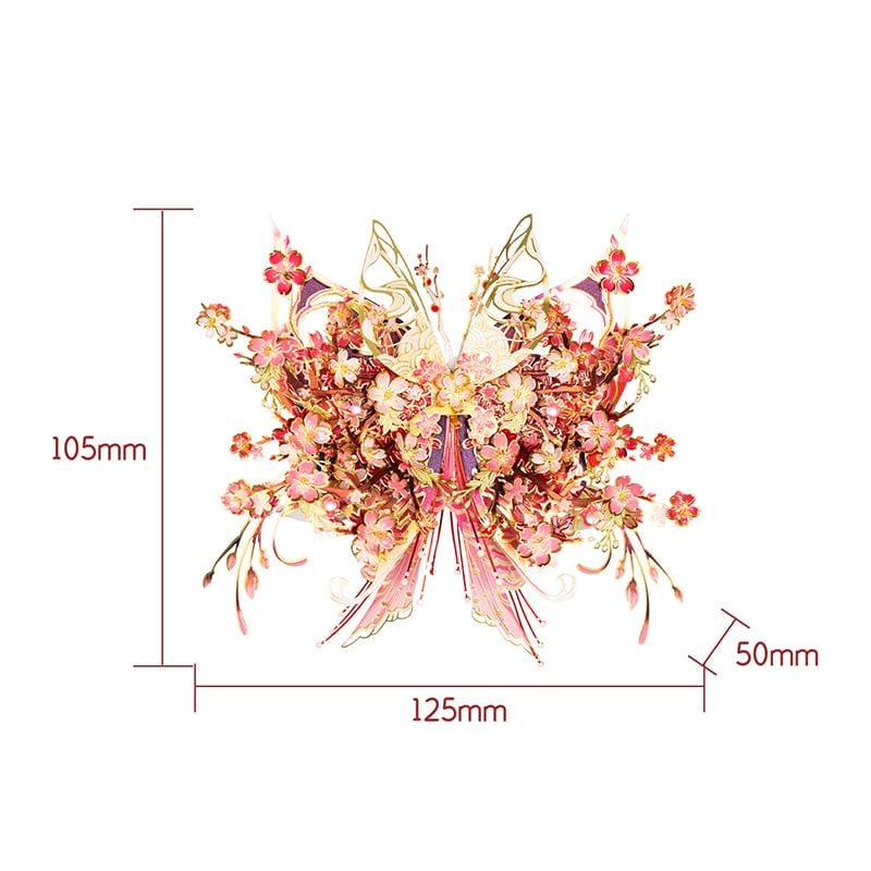  Mô Hình Kim Loại Lắp Ráp 3D MU Phương Phi Hồ Điệp (139 mảnh, Butterfly Rain of Flowers) YM-N149-E – MP1290 