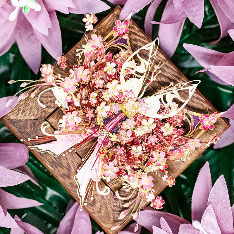  Mô Hình Kim Loại Lắp Ráp 3D MU Phương Phi Hồ Điệp (139 mảnh, Butterfly Rain of Flowers) YM-N149-E – MP1290 