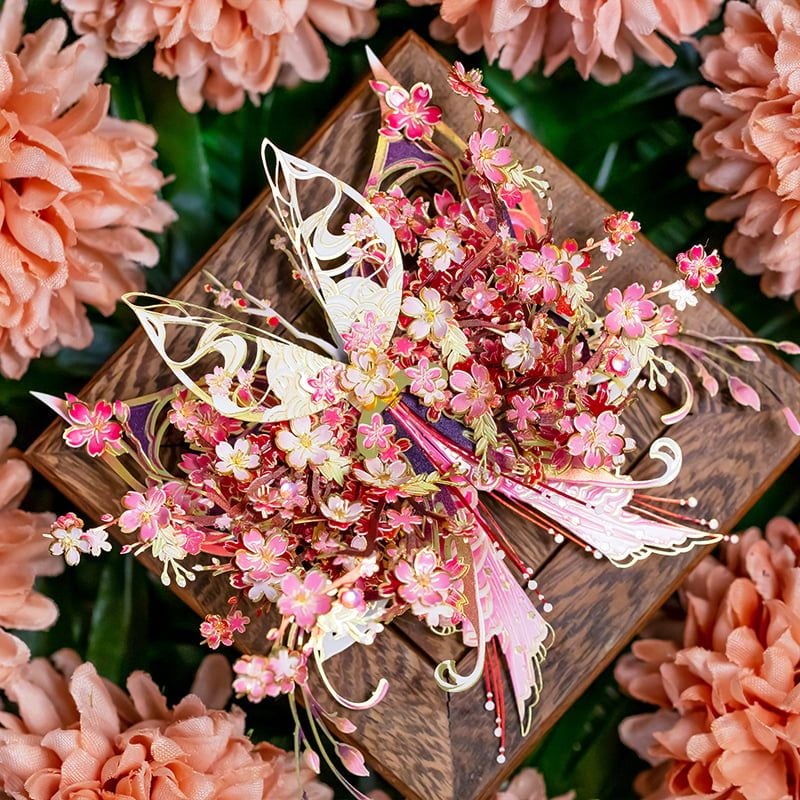  Mô Hình Kim Loại Lắp Ráp 3D MU Phương Phi Hồ Điệp (139 mảnh, Butterfly Rain of Flowers) YM-N149-E – MP1290 