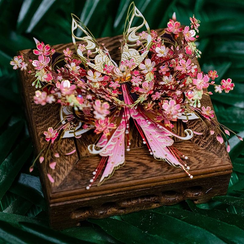  Mô Hình Kim Loại Lắp Ráp 3D MU Phương Phi Hồ Điệp (139 mảnh, Butterfly Rain of Flowers) YM-N149-E – MP1290 