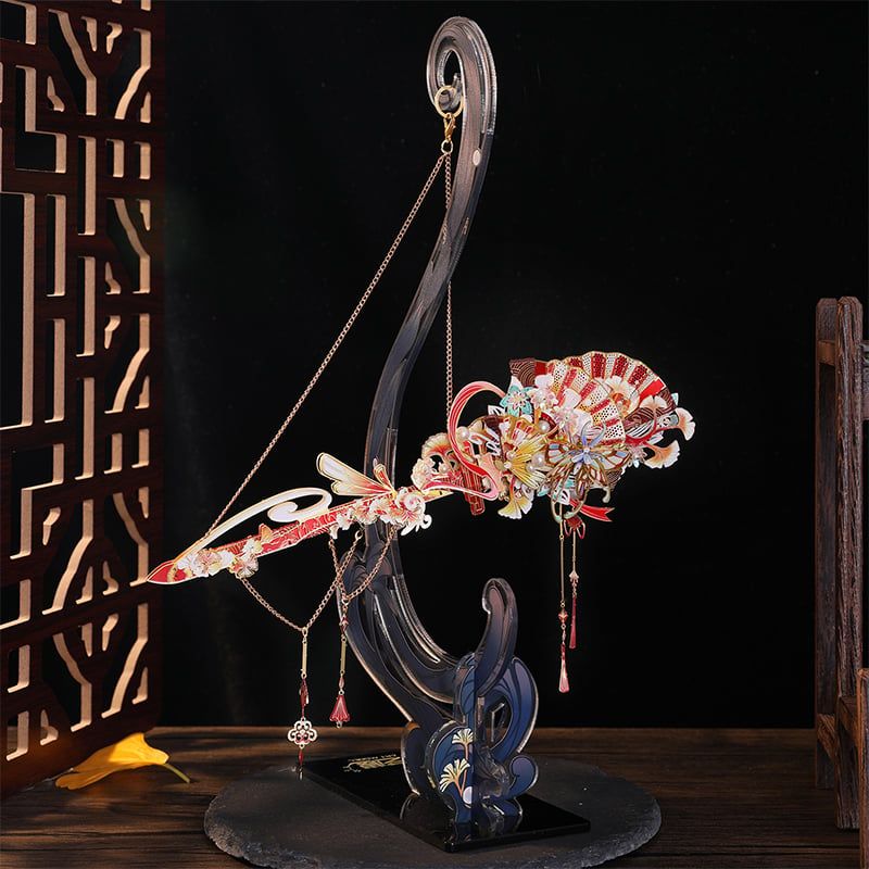 Mô Hình Kim Loại Lắp Ráp 3D MU Trâm Trung Kiếm Bạch Quả (117 mảnh, Ginkgo Hairpin in Sword) YM-N153-C – MP1279 