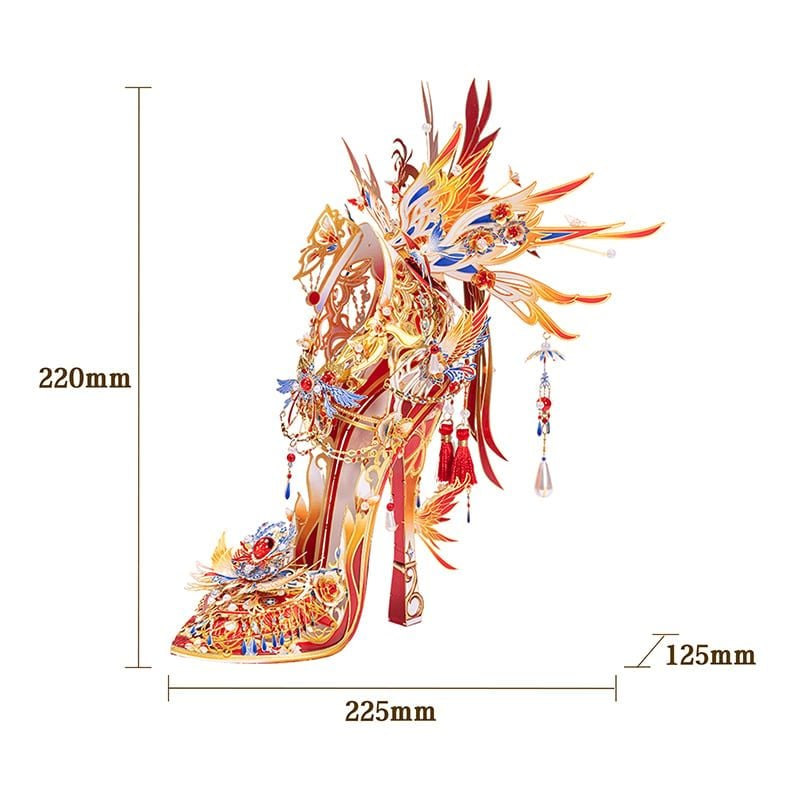  Mô Hình Kim Loại Lắp Ráp 3D MU Chiếc Giày Lọ Lem - Phượng Hoàng Lửa (191 mảnh, Shoe of Cinderella - Phoenix Red) YM-N165-A – MP1271 