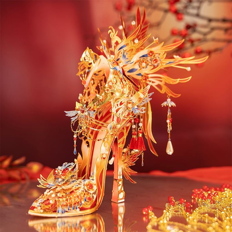  Mô Hình Kim Loại Lắp Ráp 3D MU Chiếc Giày Lọ Lem - Phượng Hoàng Lửa (191 mảnh, Shoe of Cinderella - Phoenix Red) YM-N165-A – MP1271 