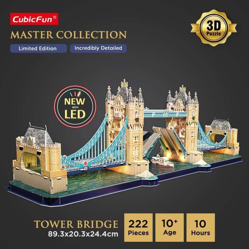  Mô Hình Giấy 3D Lắp Ráp CubicFun Cầu Tháp Luân Đôn (222 mảnh, London Bridge Tower, Đèn LED) L531h - PP073 