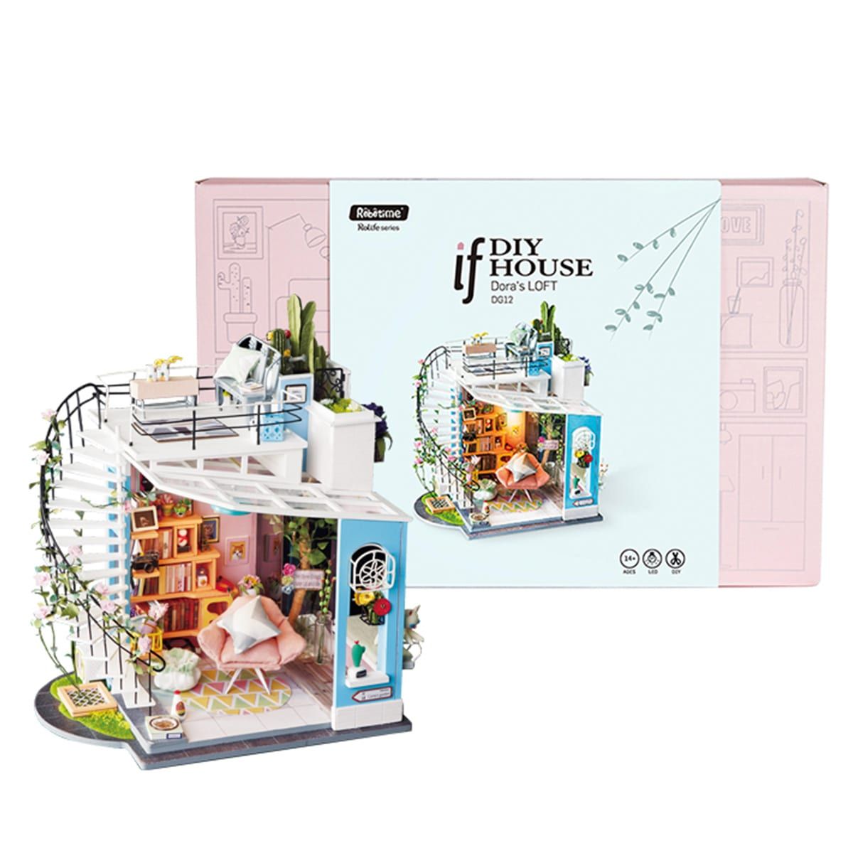  Mô Hình Gỗ 3D Lắp Ráp ROBOTIME DIY Dollhouse Nhà Tí Hon Dora's Loft DG12 - WP156 