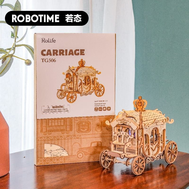  Mô Hình Gỗ 3D Lắp Ráp ROBOTIME Xe Ngựa Cổ Điển Classic Carriage TG506 – WP184 