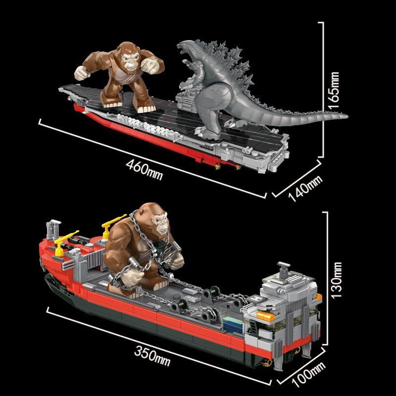  Mô Hình Nhựa 3D Lắp Ráp Panlos Kong Vs Godzilla Trên Tàu Sân Bay 687101 (1115 mảnh) – LG0118 