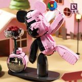  Mô Hình Nhựa 3D Lắp Ráp QiZhiLe Gấu Black Pink Lily (400+ mảnh, Bear) 92020 - LG0159 