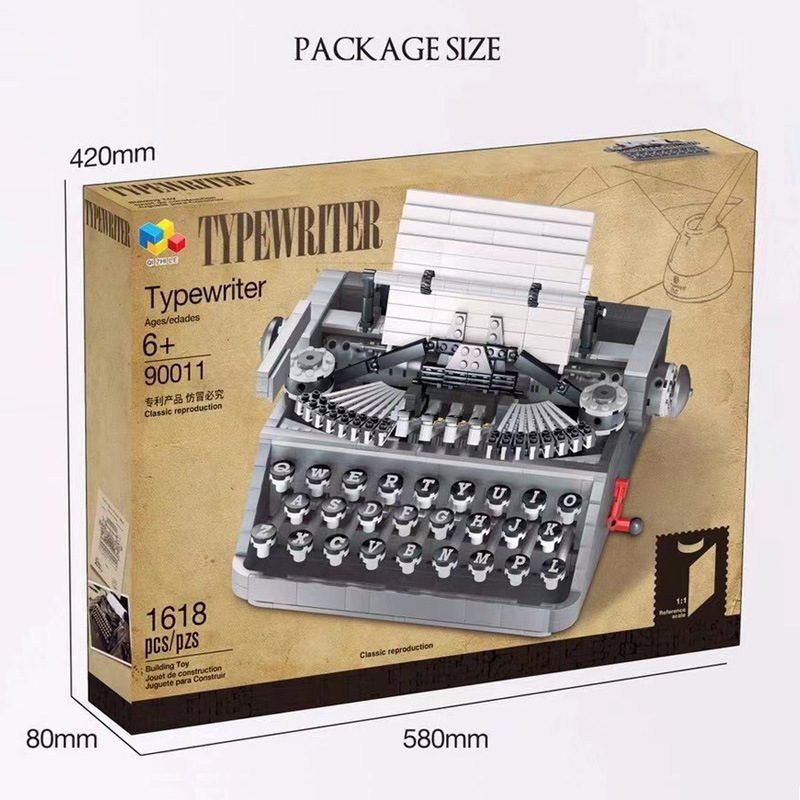  Mô Hình Nhựa 3D Lắp Ráp QiZhiLe Máy Đánh Chữ Cổ Điển 90011 (TypeWriter, 1618 mảnh) – LG0115 