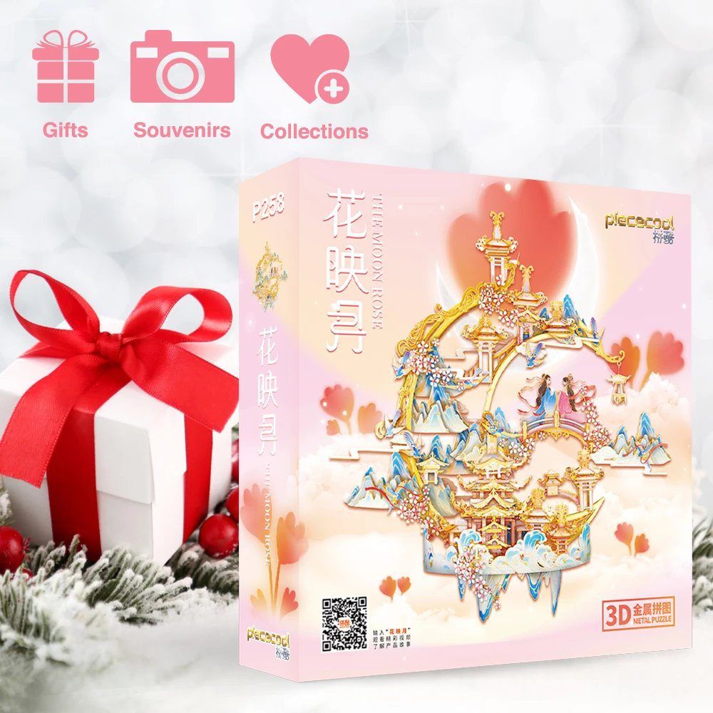  Mô Hình Kim Loại 3D Lắp Ráp Piececool Hoa Ánh Nguyệt (444 mảnh, The Moon Rose) P258-GB – MP1130 