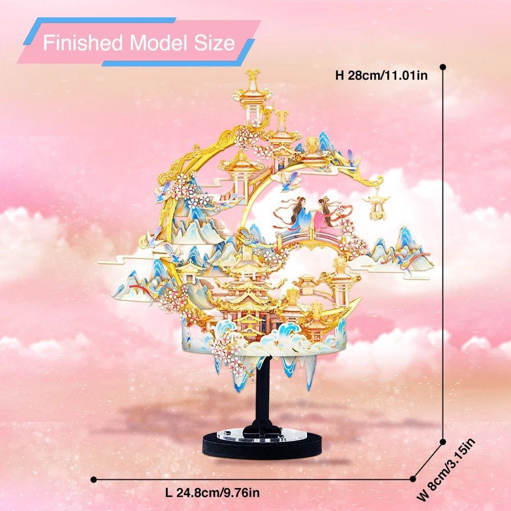  Mô Hình Kim Loại 3D Lắp Ráp Piececool Hoa Ánh Nguyệt (The Moon Rose) P258-GB – MP1130 