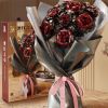 Mô Hình Nhựa 3D Lắp Ráp QiZhiLe Bó Hoa Hồng Đỏ 92009 (800 mảnh, Wine Red Heart Flower) – LG0020