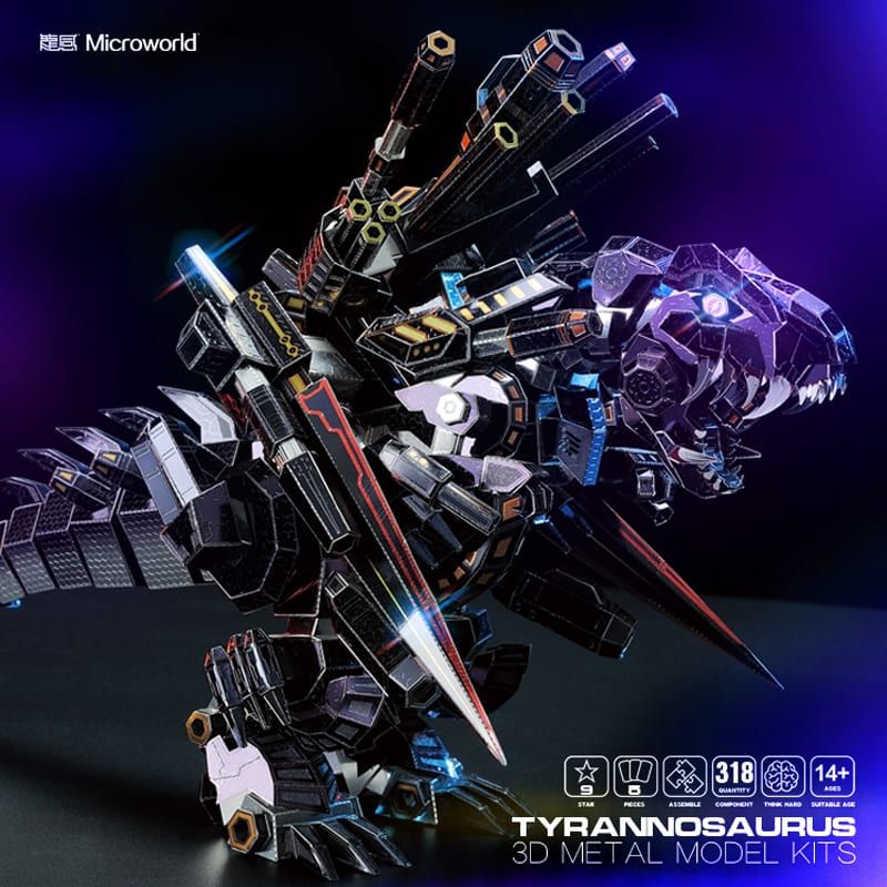  Mô Hình Kim Loại Lắp Ráp 3D Microworld Khủng Long Bạo Chúa (318 mảnh, Dinosaur Tyrannosaurus) D011 – MP863 