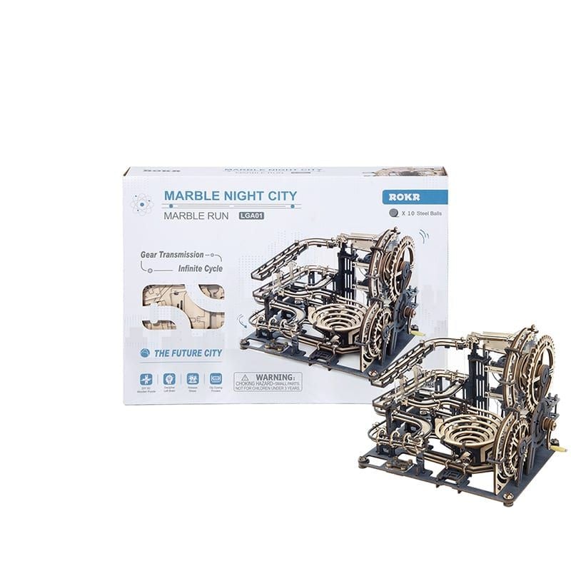  Mô Hình Gỗ 3D Lắp Ráp ROBOTIME ROKR Đường Trượt Bi Lăn Marble Night City LGA01 – WP208 
