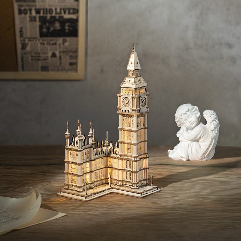  Mô Hình Gỗ 3D Lắp Ráp ROBOTIME Rolife Tháp Đồng Hồ Big Ben (220 mảnh, Big Ben Tower) TG507 – WP228 