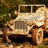  Mô Hình Gỗ 3D Lắp Ráp ROBOTIME Xe Jeep Quân Sự (369 mảnh, Army Field Car) MC701 – WP034 