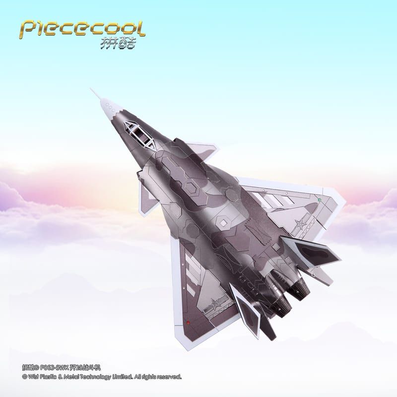  Mô Hình Kim Loại Lắp Ráp 3D Piececool Tiêm Kích J20 (87 mảnh, Jet) – MP796 