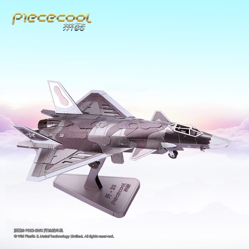  Mô Hình Kim Loại Lắp Ráp 3D Piececool Tiêm Kích J20 (87 mảnh, Jet) – MP796 