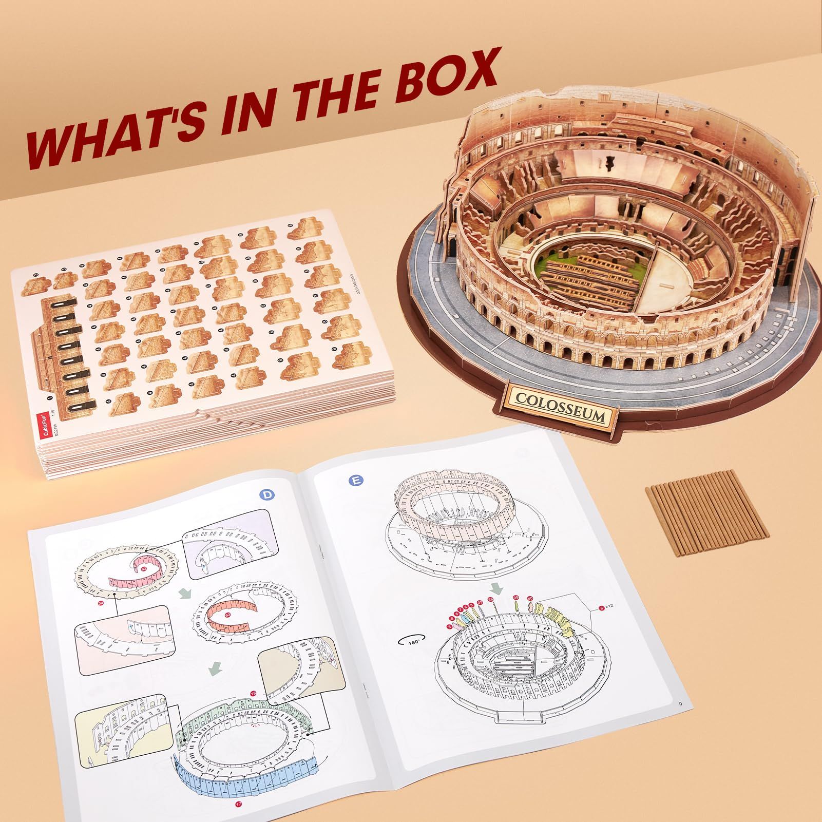  Mô Hình Giấy 3D Lắp Ráp CubicFun Đấu Trường La Mã (163 mảnh, Italy Rome Colosseum) MC279h - PP072 