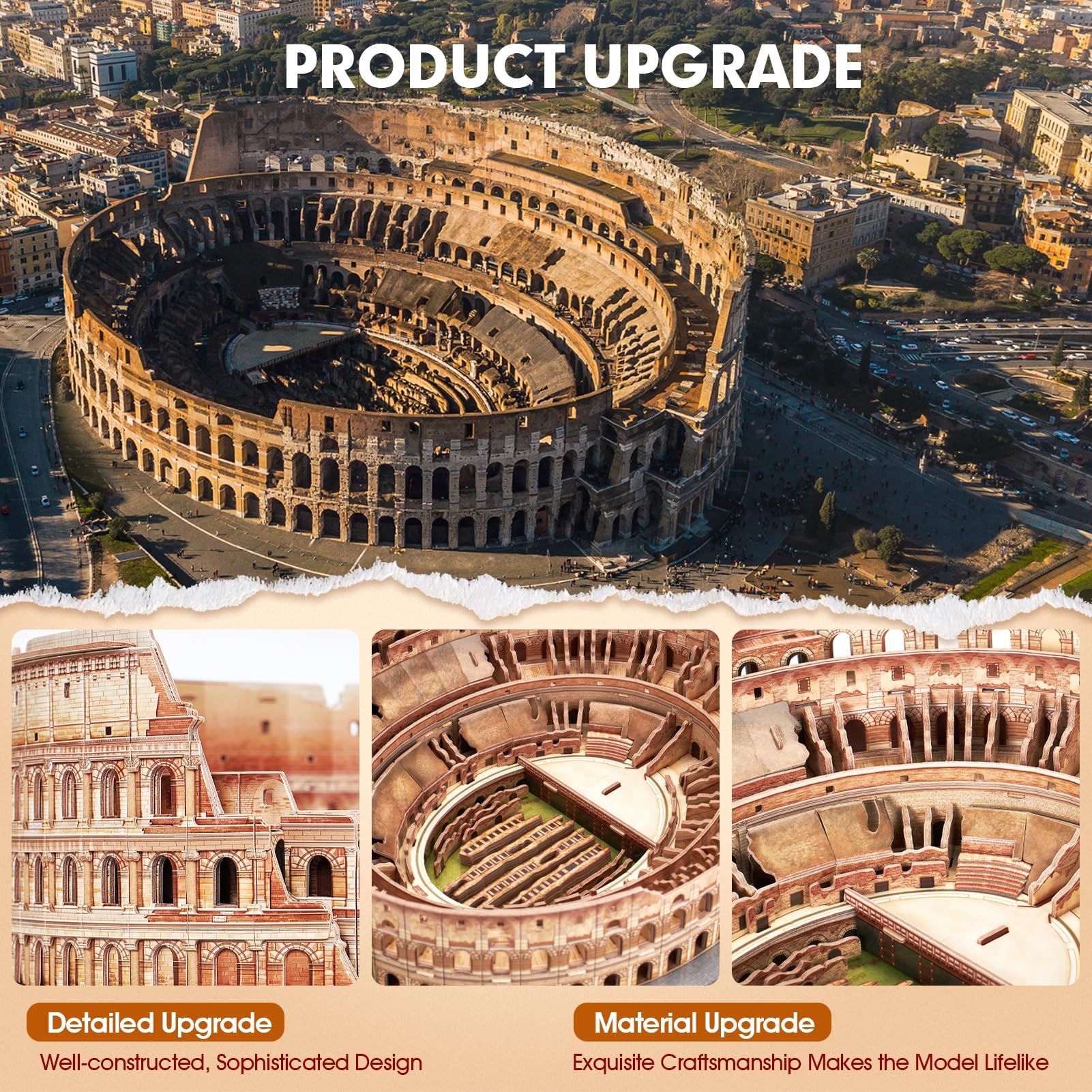  Mô Hình Giấy 3D Lắp Ráp CubicFun Đấu Trường La Mã (163 mảnh, Italy Rome Colosseum) MC279h - PP072 