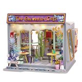  Mô Hình Gỗ 3D Lắp Ráp ROBOTIME DIY Dollhouse Nhà Tí Hon (195, mảnh Teddy The Encounter Cafe) TD02W – WP102 
