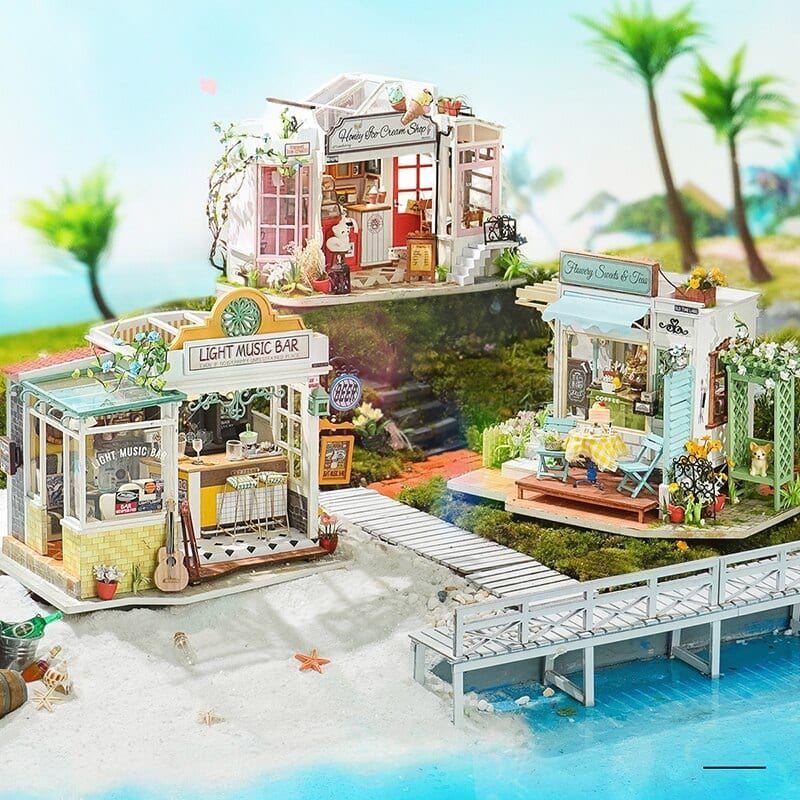  Mô Hình Gỗ 3D Lắp Ráp ROBOTIME Rolife Tiệm Cafe Ngọt Ngào (84 mảnh,Flowery Sweets & Teas) DG146 - WP210 