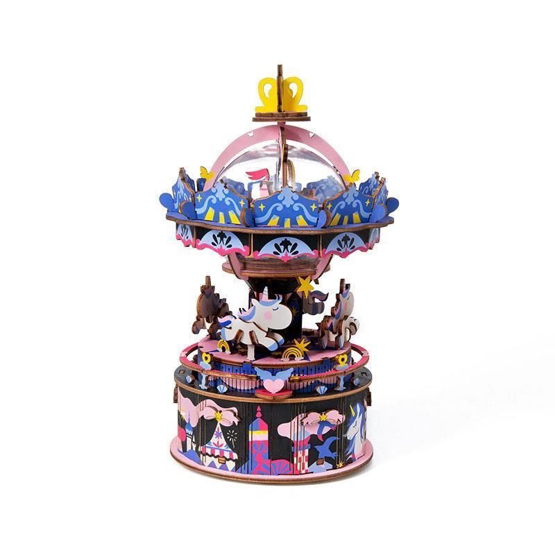  Mô Hình Gỗ 3D Lắp Ráp ROBOTIME Rolife Hộp Nhạc Vòng Xoay Ngựa Gỗ (174 mảnh, Starry Night) AM44 – WP207 