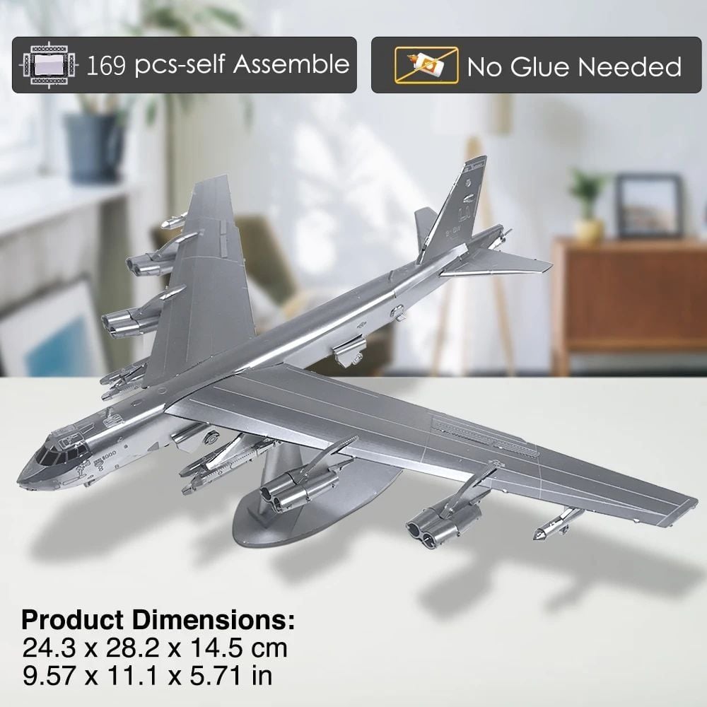  Mô Hình Kim Loại 3D Lắp Ráp Piececool Pháo Đài Bay Ném Bom B-52 (169 mảnh, B-52 Stratofortress) 1:200 HP326-SK - MP1214 