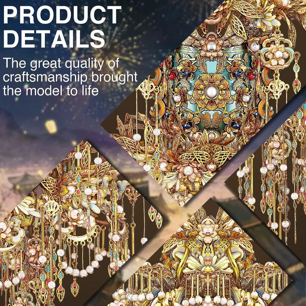  Mô Hình Kim Loại Lắp Ráp 3D Piececool Lồng Đèn Thiên Hỏa Thụ - Sí Hoa (217 mảnh, Eternal Fireworks) P303-GB - MP1200 