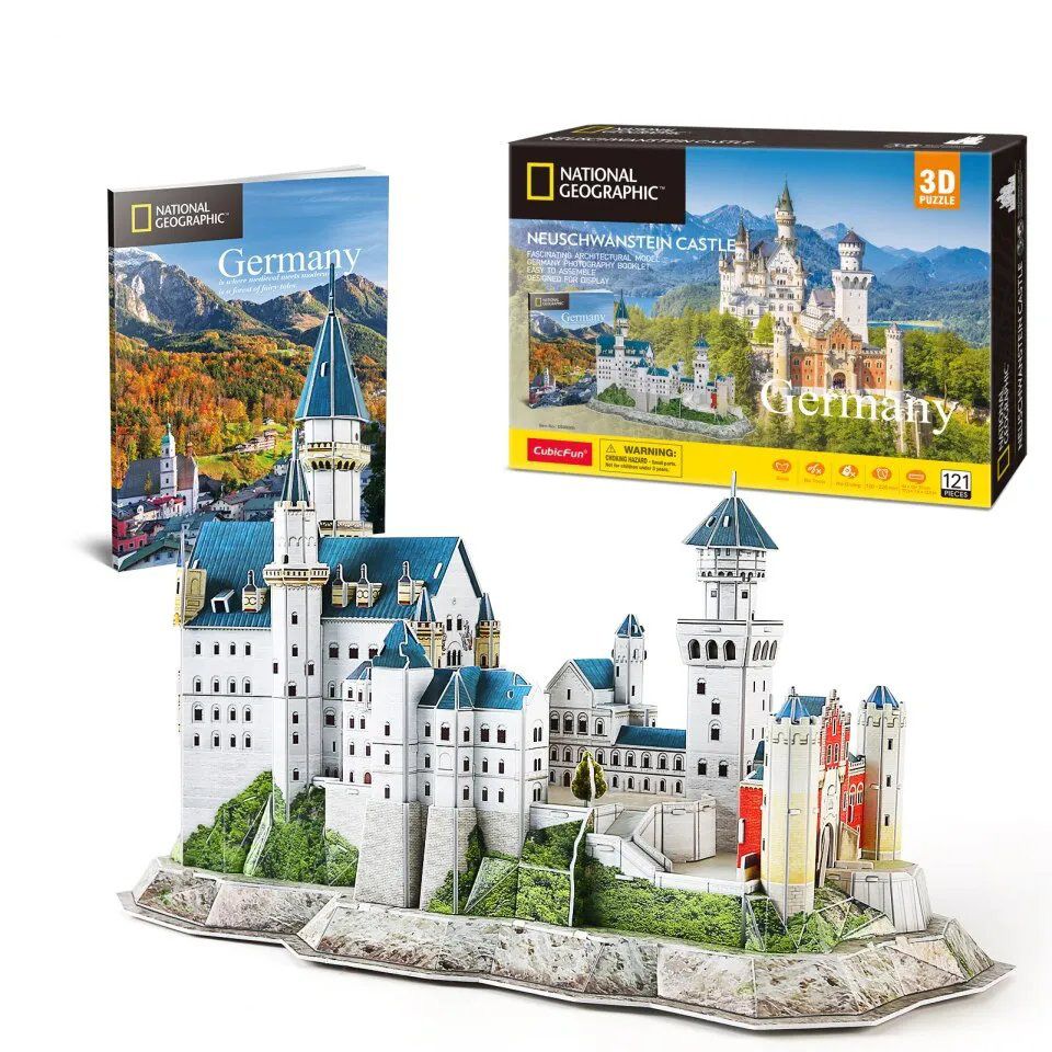  Mô Hình Giấy 3D Lắp Ráp CubicFun Lâu Đài Neuschwanstein (128 mảnh, National Geographic Germany Neuschwanstein Castle) DS0990h - PP062 