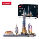  Mô Hình Giấy 3D Lắp Ráp CubicFun Dubai Cityline (182 mảnh, đèn LED) L523h - PP024 