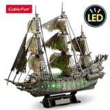  Mô Hình Giấy 3D Lắp Ráp CubicFun The Flying Dutchman L527h (360 mảnh, đèn LED) - PP027 