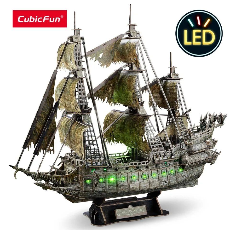  Mô Hình Giấy 3D Lắp Ráp CubicFun The Flying Dutchman (360 mảnh, đèn LED) L527h - PP027 