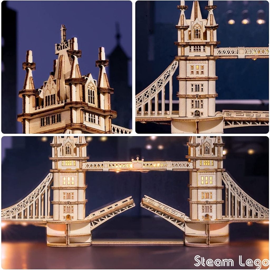  Mô Hình Gỗ 3D Lắp Ráp ROBOTIME Rolife Cầu Tháp Luân Đôn (113 mảnh London Tower Bridge) TG412 – WP227 