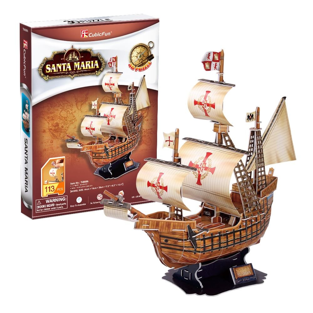  Mô Hình Giấy 3D Lắp Ráp CubicFun Thuyền Santa Maria (113 mảnh) T4008h - PP046 