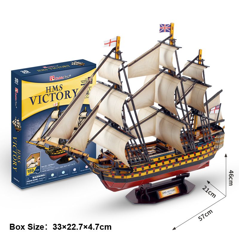  Mô Hình Giấy 3D Lắp Ráp CubicFun Thuyền HMS Victory (189 mảnh) T4019h - PP048 