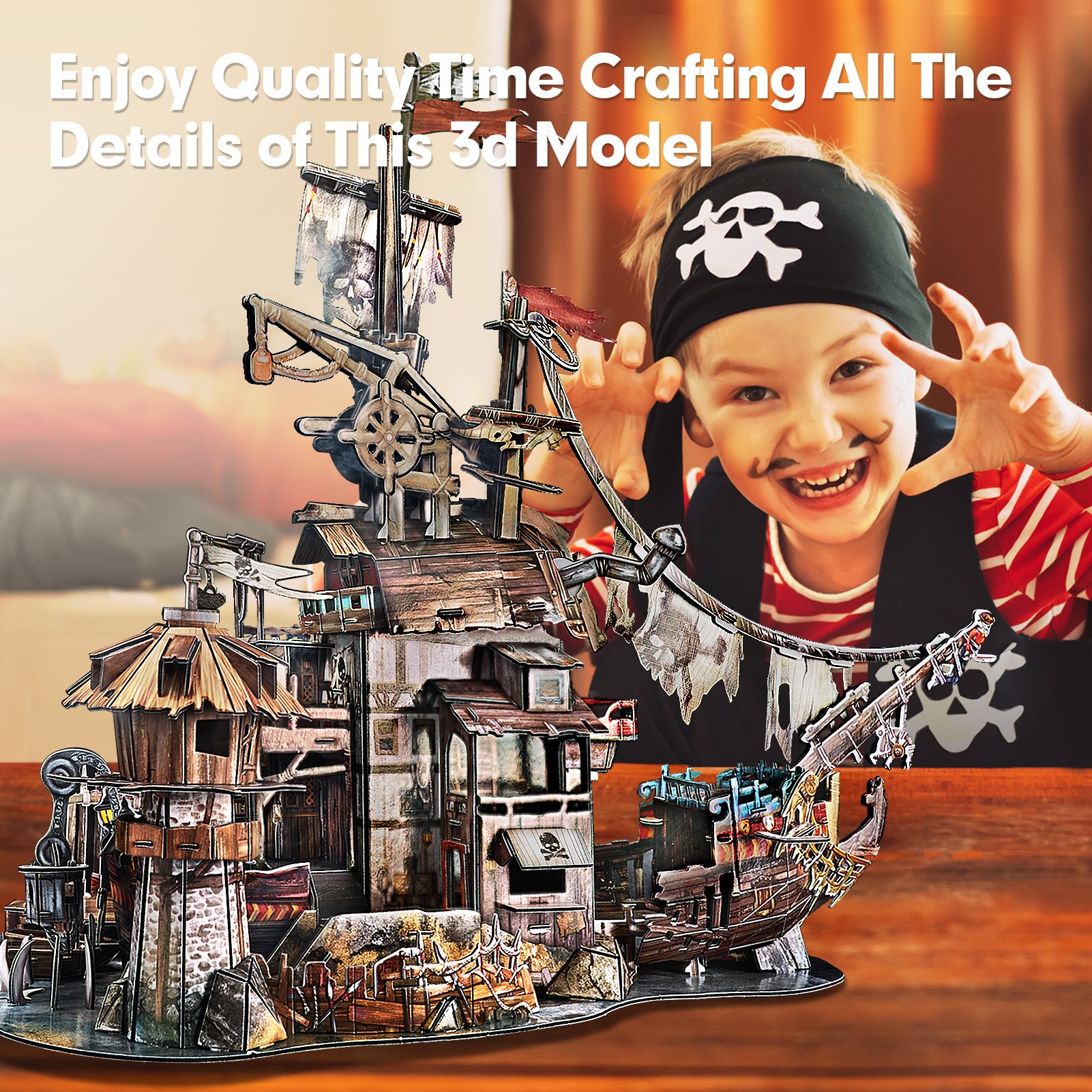  Mô Hình Giấy 3D Lắp Ráp CubicFun Tortuga Pirate Bay T4039h (218 mảnh) - PP050 