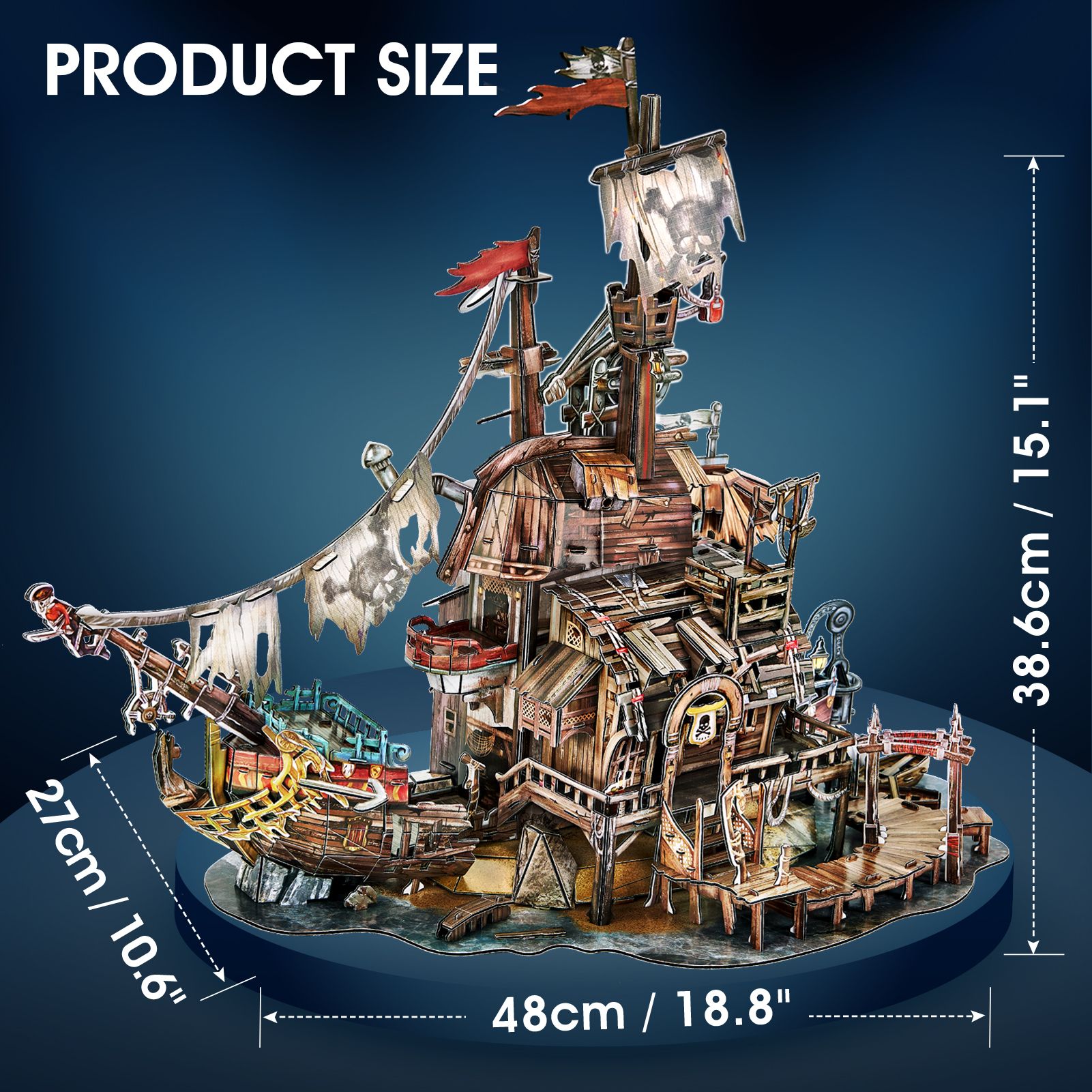  Mô Hình Giấy 3D Lắp Ráp CubicFun Tortuga Pirate Bay T4039h (218 mảnh) - PP050 