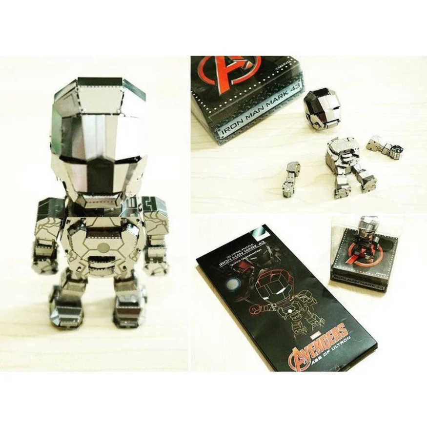  Mô Hình Kim Loại Lắp Ráp 3D Metal Head Marvel Iron Man (100 mảnh, silver) – MP957 