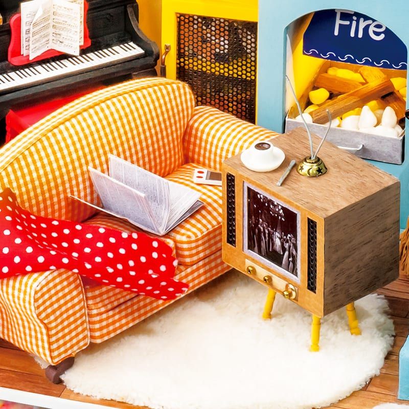  Mô Hình Gỗ 3D Lắp Ráp ROBOTIME DIY Dollhouse Nhà Tí Hon (250 mảnh, Joy’s Peninsula Living Room) DG141 – WP154 