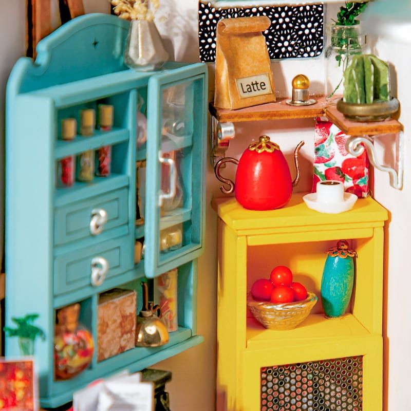  Mô Hình Gỗ 3D Lắp Ráp ROBOTIME DIY Dollhouse Nhà Tí Hon (250 mảnh, Joy’s Peninsula Living Room) DG141 – WP154 