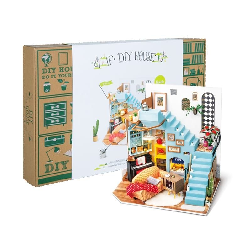  Mô Hình Gỗ 3D Lắp Ráp ROBOTIME DIY Dollhouse Nhà Tí Hon (250 mảnh, Joy’s Peninsula Living Room) DG141 – WP154 