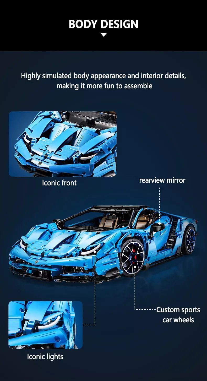  Mô Hình Nhựa 3D Lắp Ráp CaDA Master Siêu Xe Lamborghini Centenario Bull Roadster C61041 (3842 mảnh) 1:8 - LG0009 