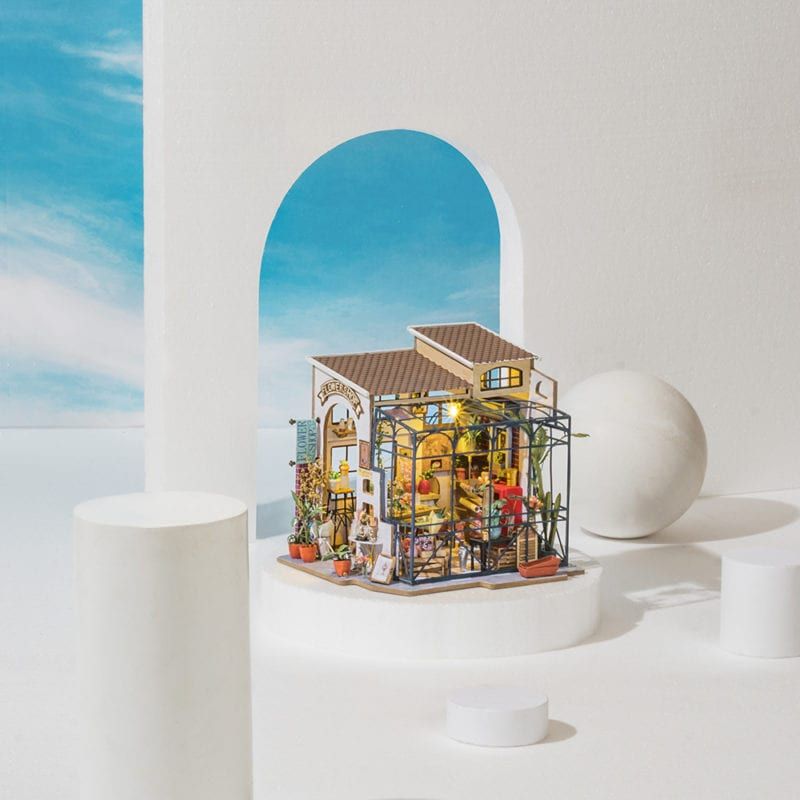  Mô Hình Gỗ 3D Lắp Ráp ROBOTIME DIY Dollhouse Nhà Tí Hon (400 mảnh, Emily's Flower Shop) DG145 – WP049 