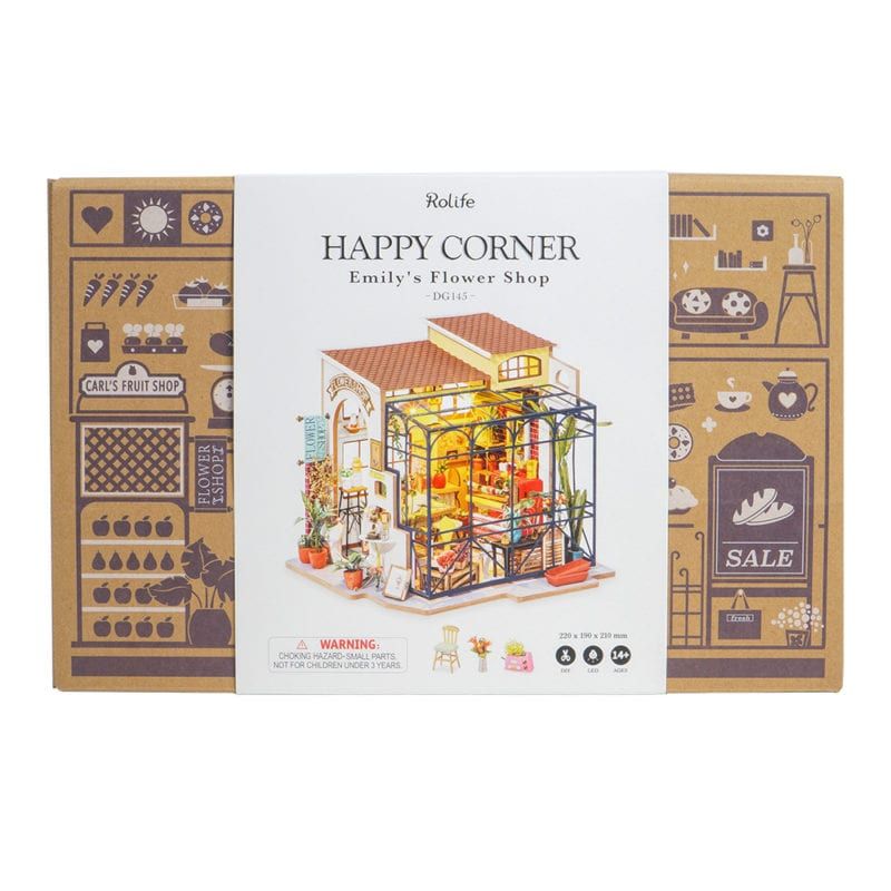  Mô Hình Gỗ 3D Lắp Ráp ROBOTIME DIY Dollhouse Nhà Tí Hon (400 mảnh, Emily's Flower Shop) DG145 – WP049 