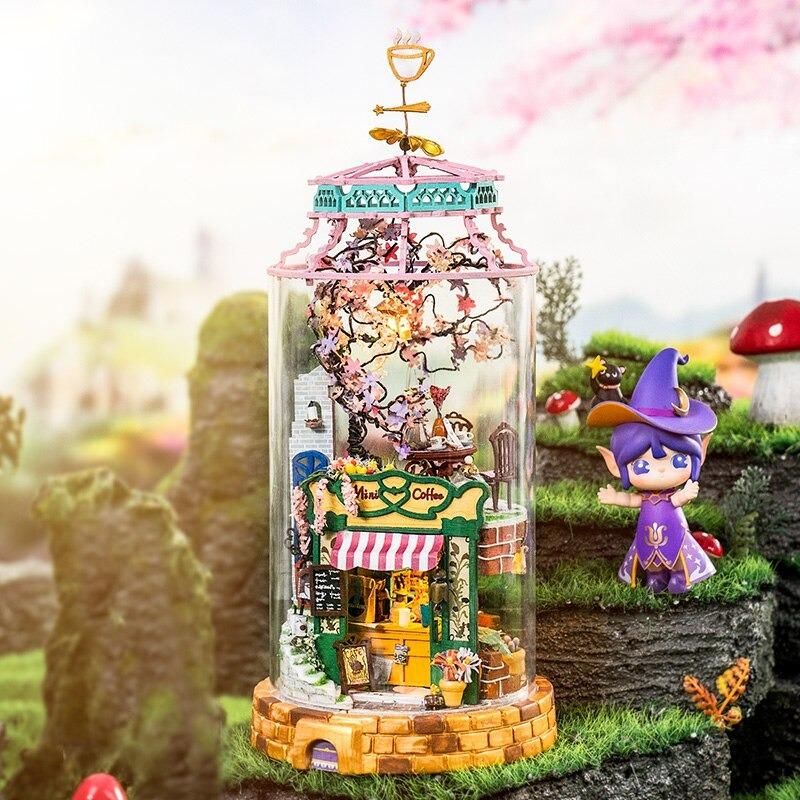  Mô Hình Gỗ 3D Lắp Ráp ROBOTIME Rolife DIY Dollhouse Nhà Tí Hon Quán Cafe Huyền Diệu (70 mảnh, Magical Cafe) DS004 - WP216 