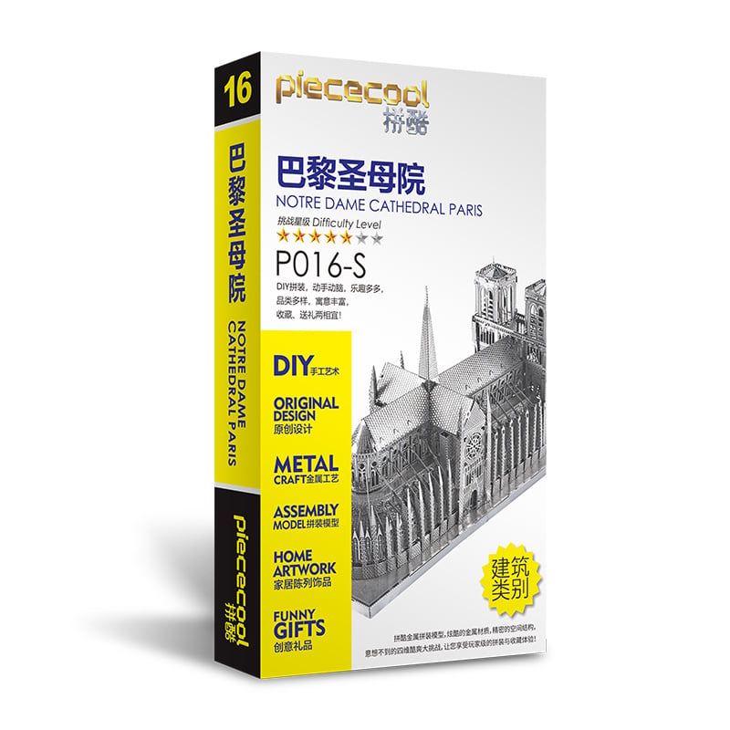  Mô Hình Kim Loại Lắp Ráp 3D Piececool Nhà Thờ Đức Bà (114 mảnh, Notre Dame De Paris) P016-S – MP384 