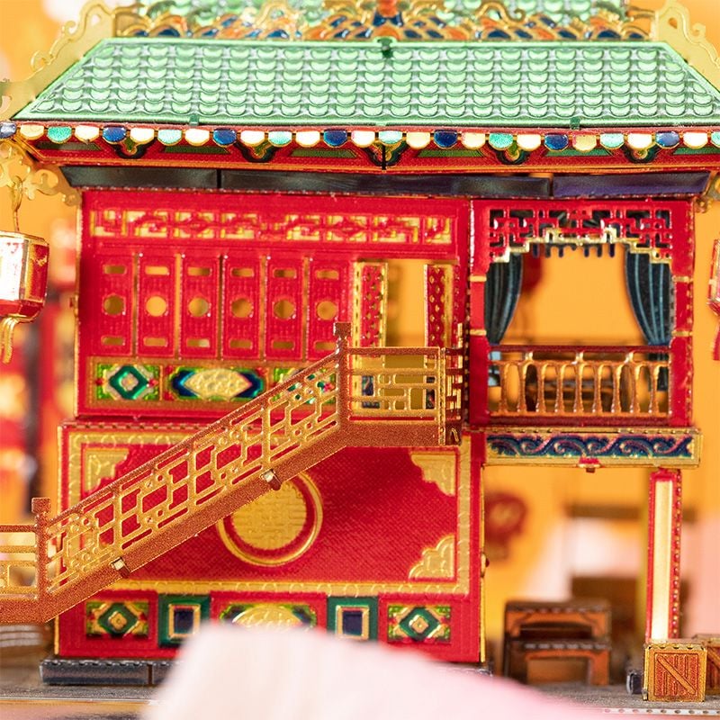  Mô Hình Kim Loại Lắp Ráp 3D MU Tửu Lầu (79 mảnh, Không LED, Town-Zuxiao Tavern) YM-N079-A – MP610 